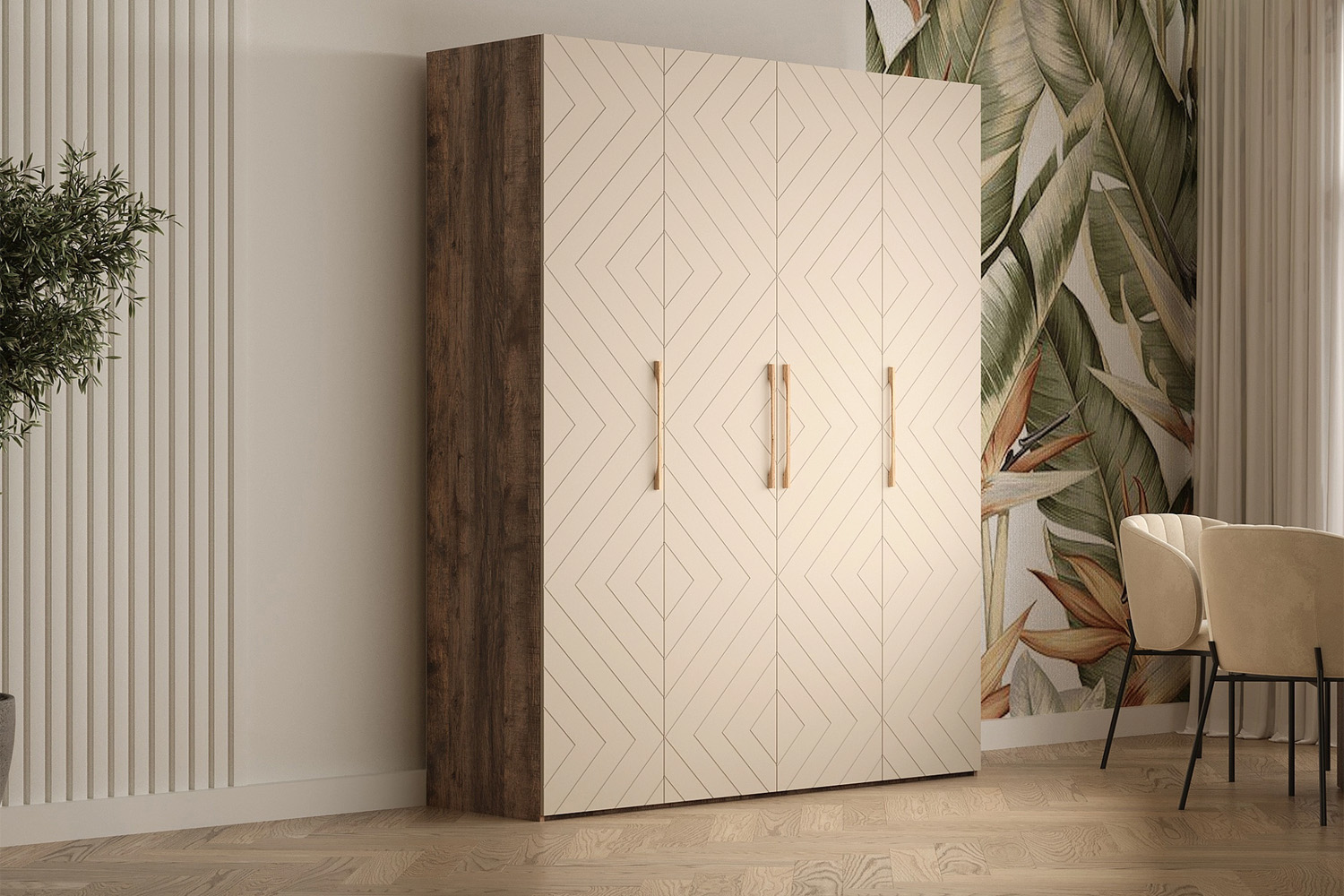 Ньёрд Шкаф 1800 Дуб Самдал/Ива пепельная