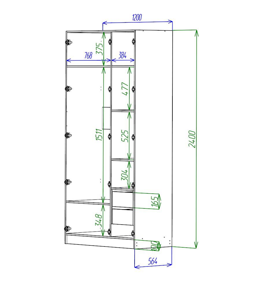 Шкаф Напольный Шарлотта 120  Кашемир серый/Пудра