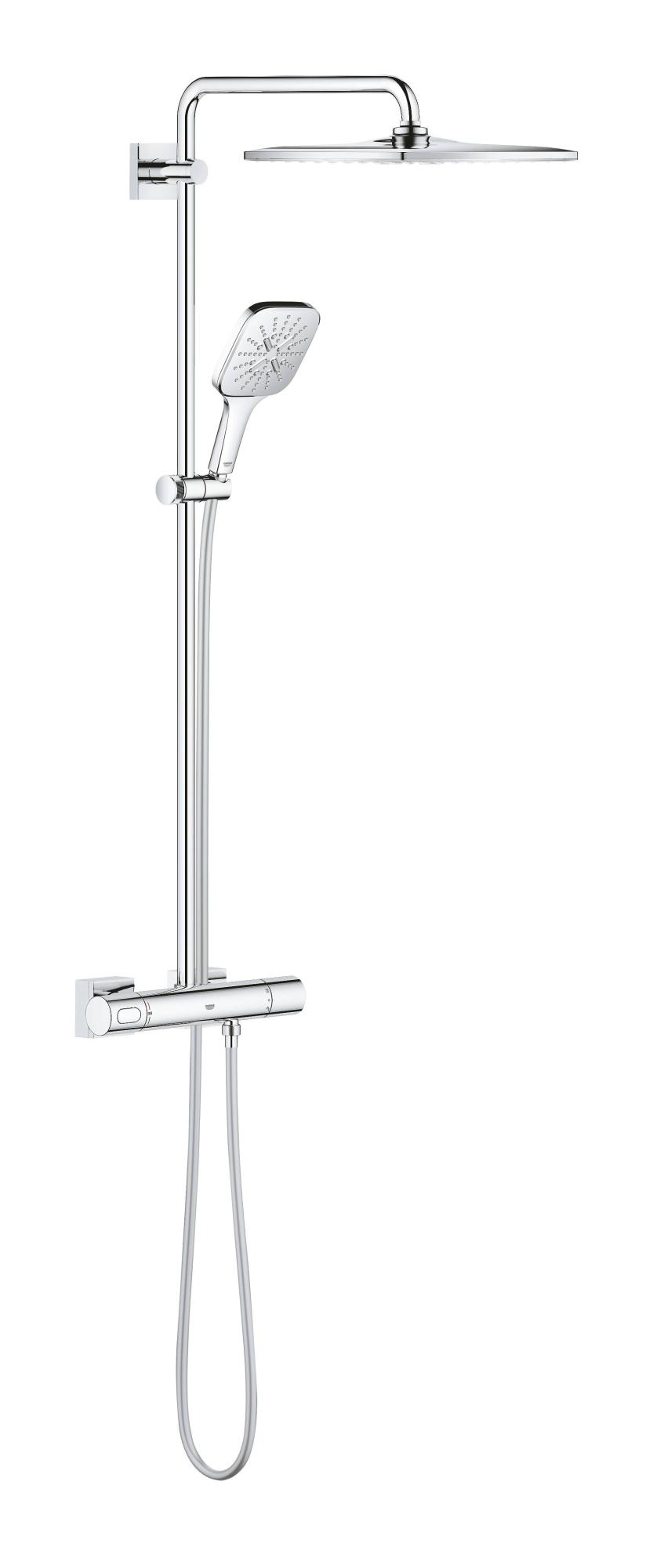 26649000 Rainshower SmartActive 310 Mono Cube Душевая система, квадратный, 1 режим струи, с термостатом, хром
