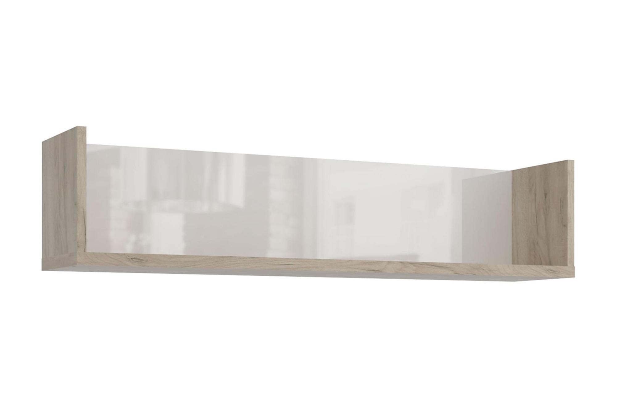 Полка навесная 2 Альянс дуб крафт / белый глянец