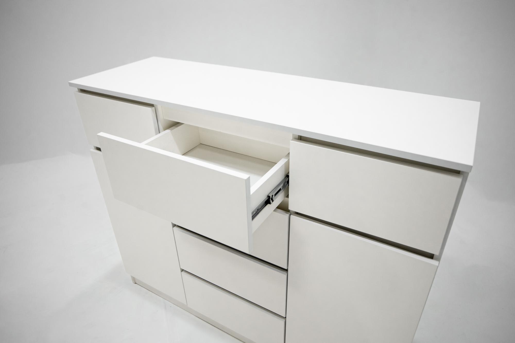 МС Охта Лайт Комод 1200.4 Белый гладкий