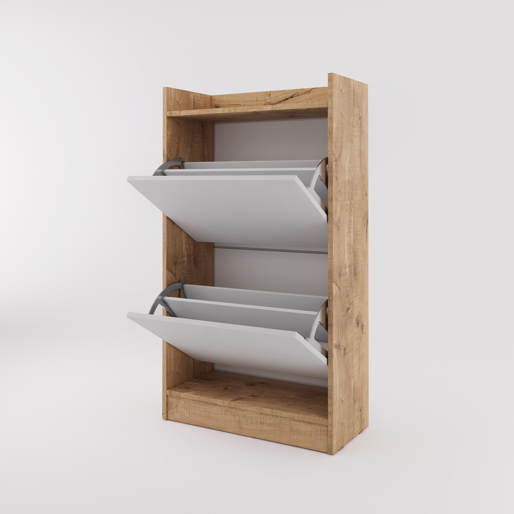 МС Охта Лайт Обувница 600.2 Дуб ВотанБелый гладкий