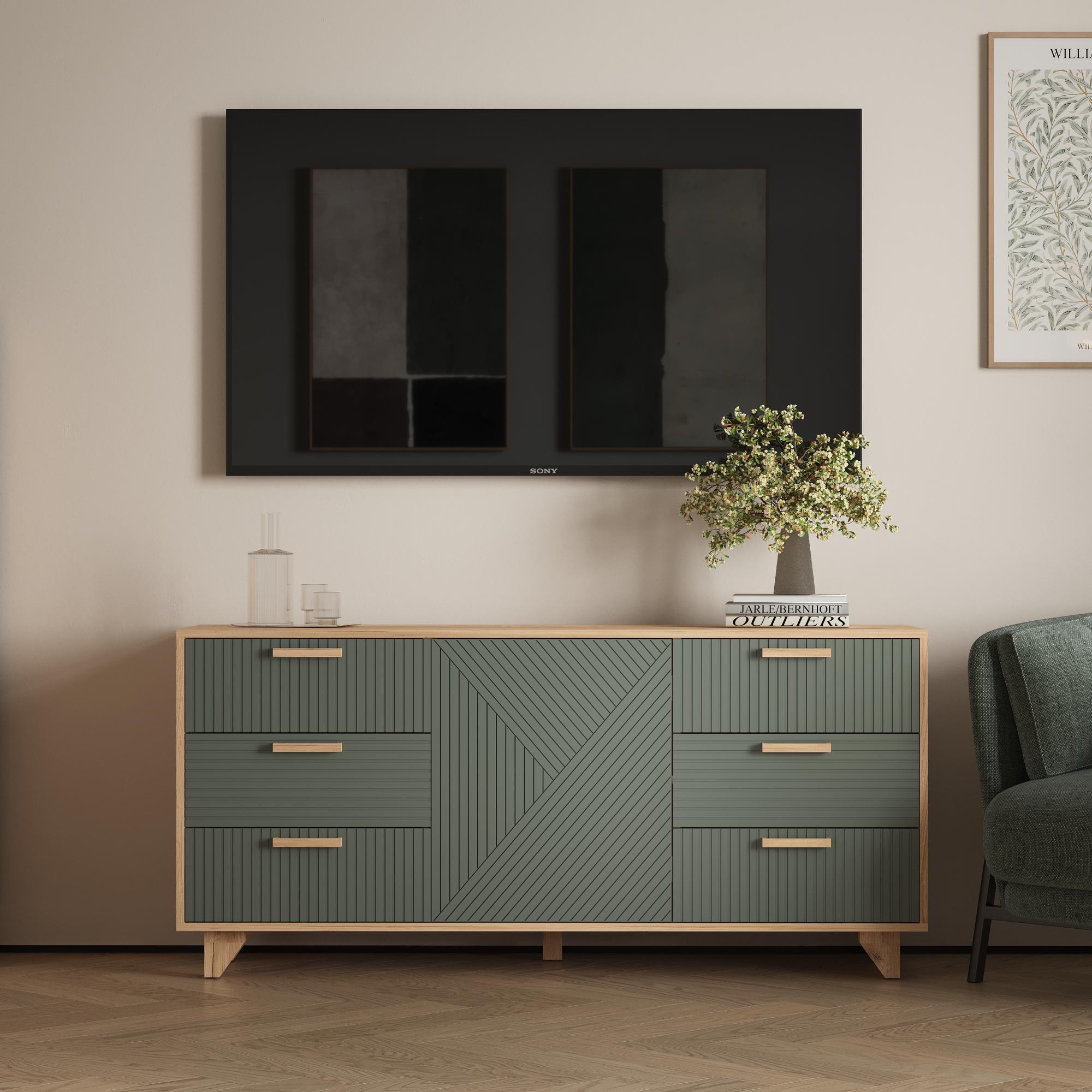 Ньёрд Комод 1,5 Дуб вотан/Можжевельник