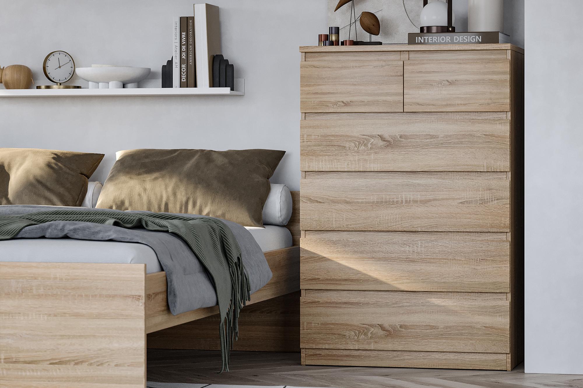 Комод высокий Мальта 6 ящиков сонома