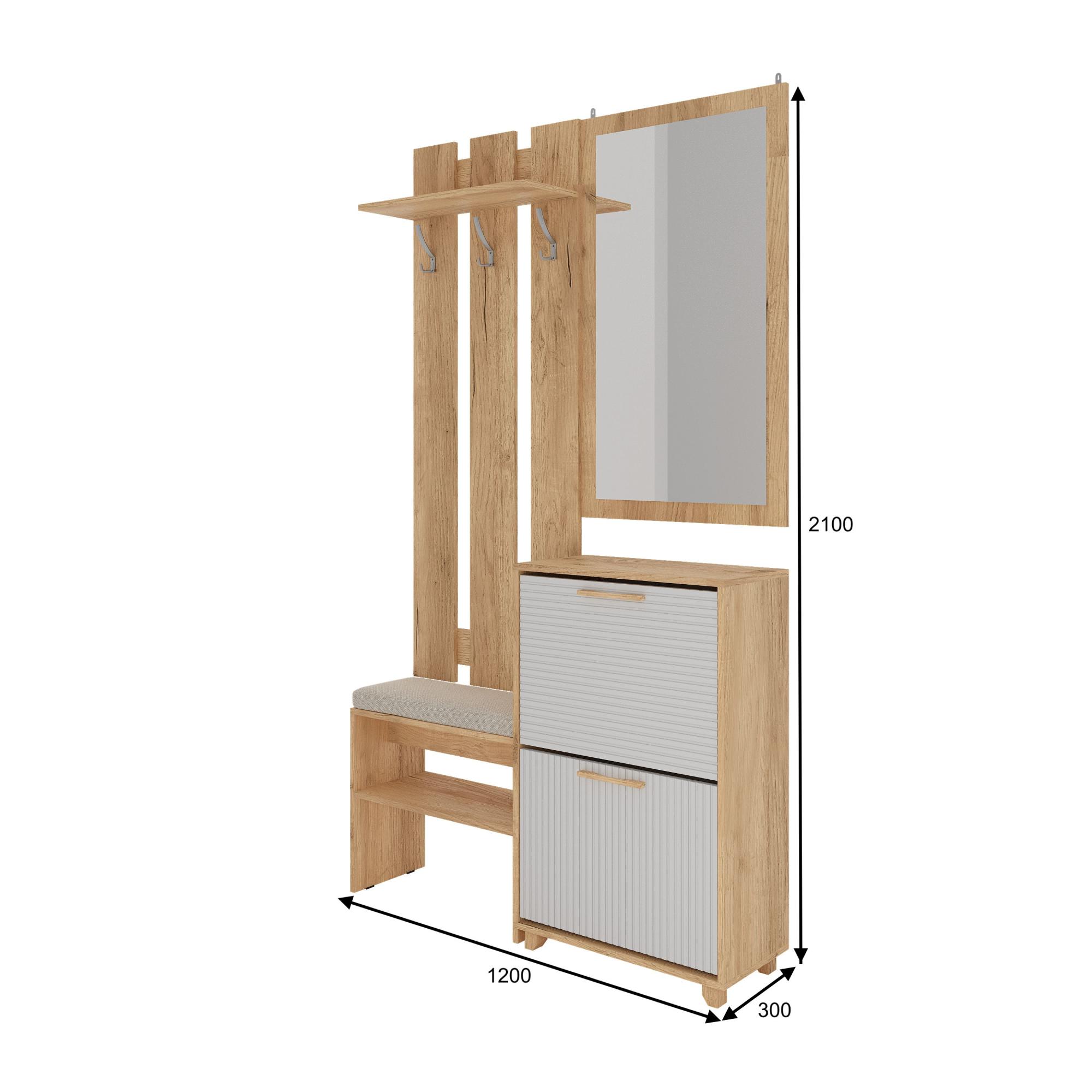 Ньёрд Прихожая Дуб вотан/Белый