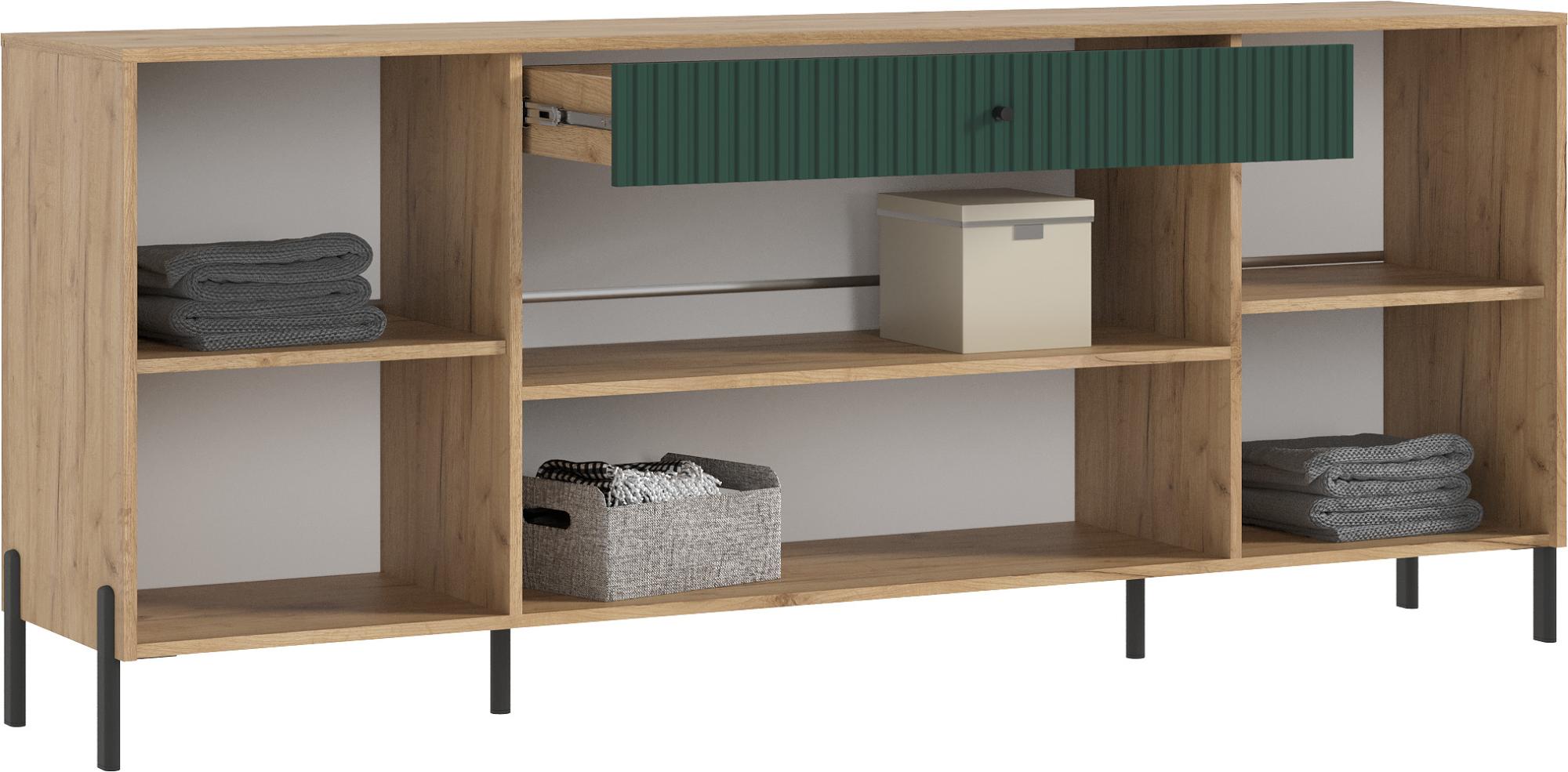 Комод Оливия (металл), Дуб Крафт, Браш Мени Грин