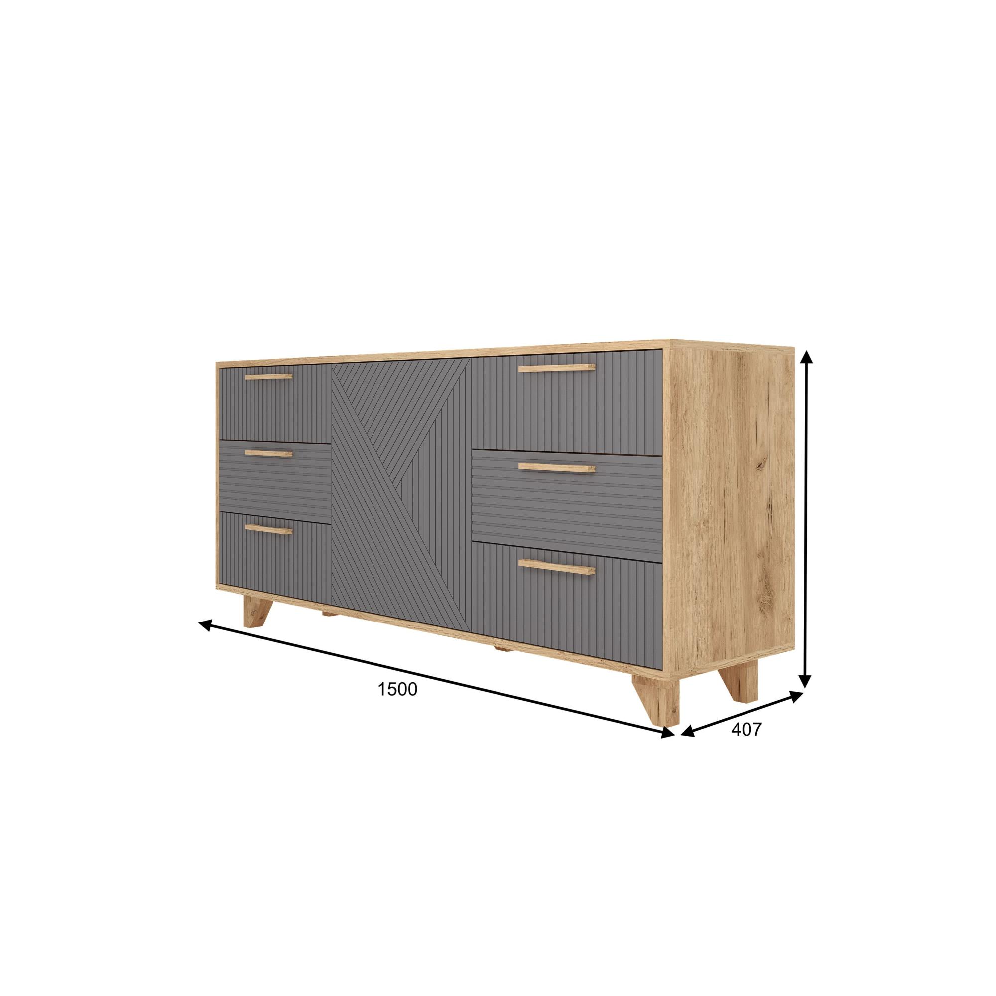 Ньёрд Комод 1,5 Дуб вотан/Черника