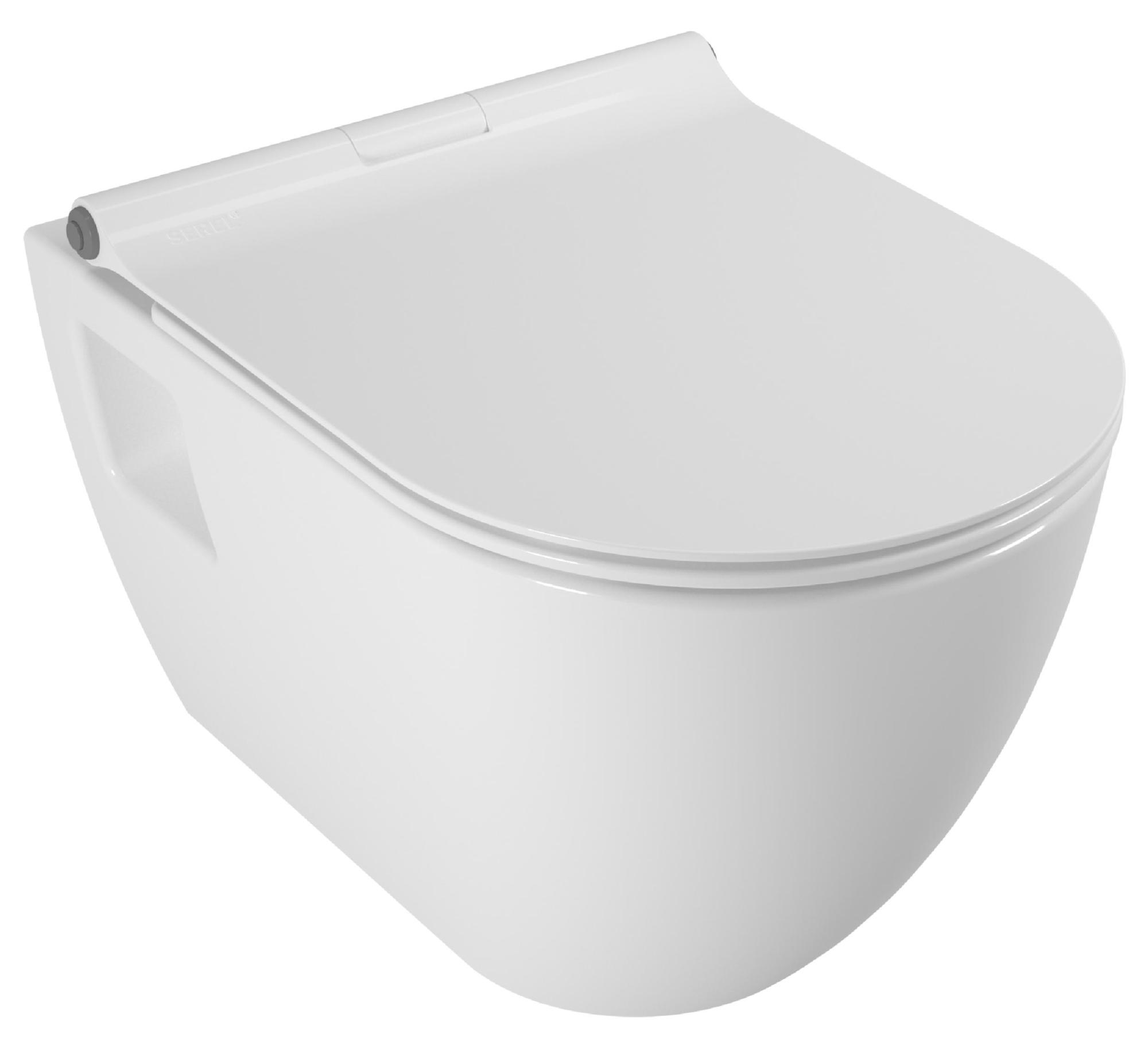 SM46SL Smart унитаз подвесной, безободковый, с тонким сиденьем с микролифтом, Serel