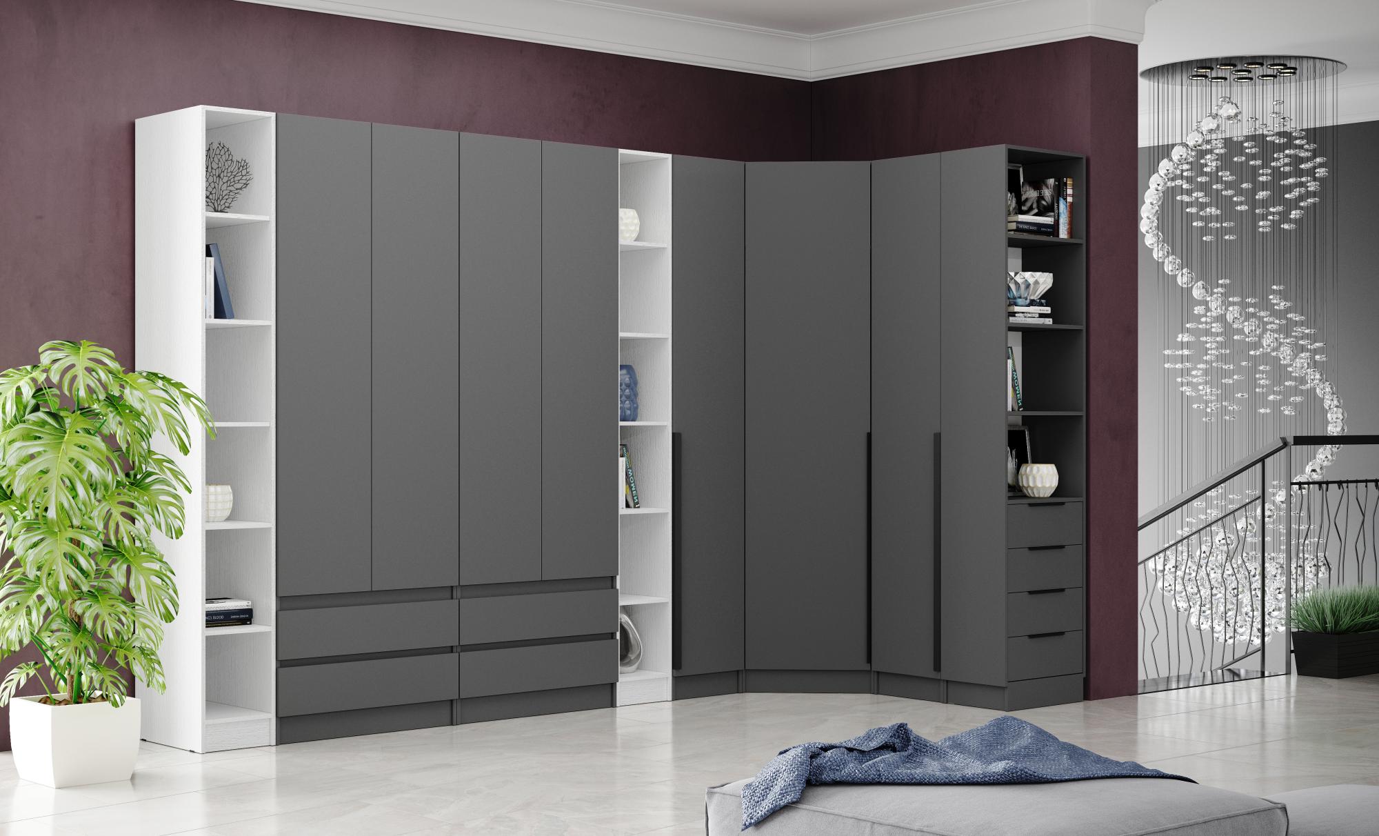 Стеллаж Мадрид (0,3) графит серый