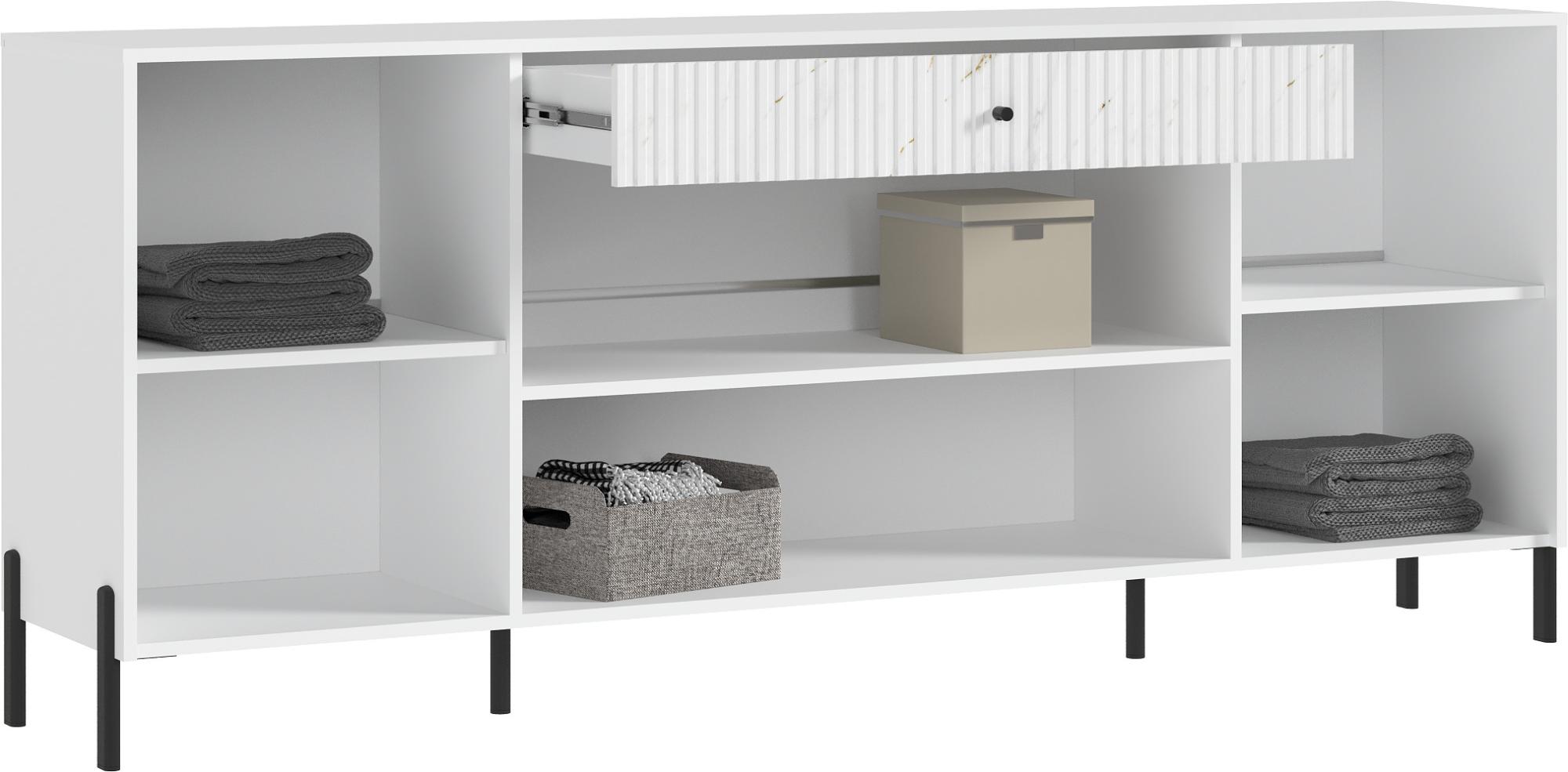 Комод Оливия (металл), Белый, Мрамор золото