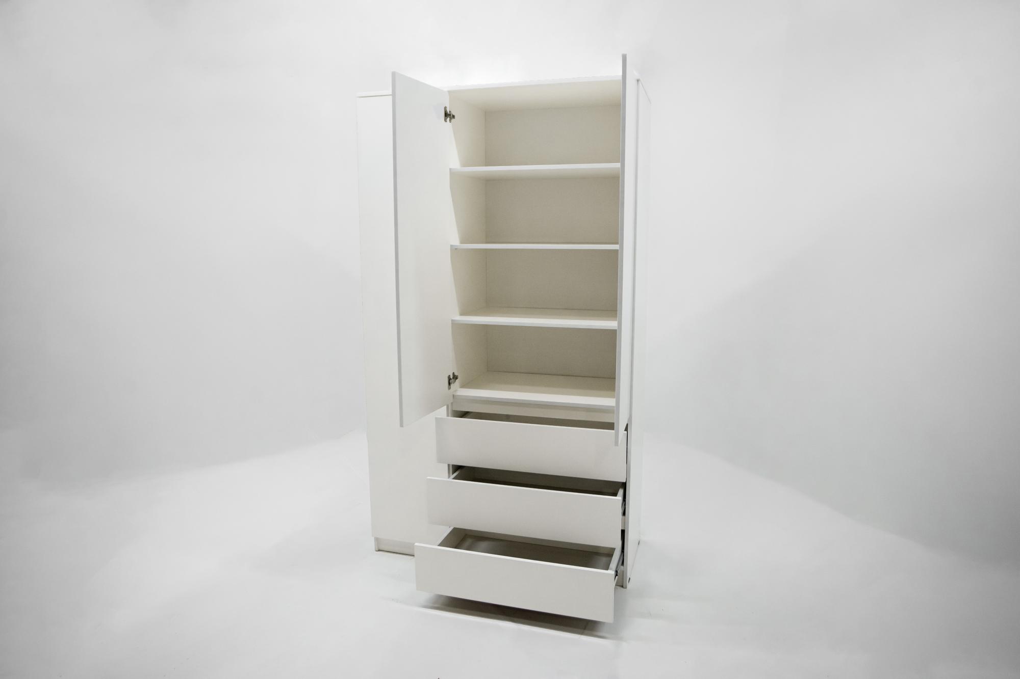 МС Охта Лайт Шкаф 1200.3 Белый гладкий