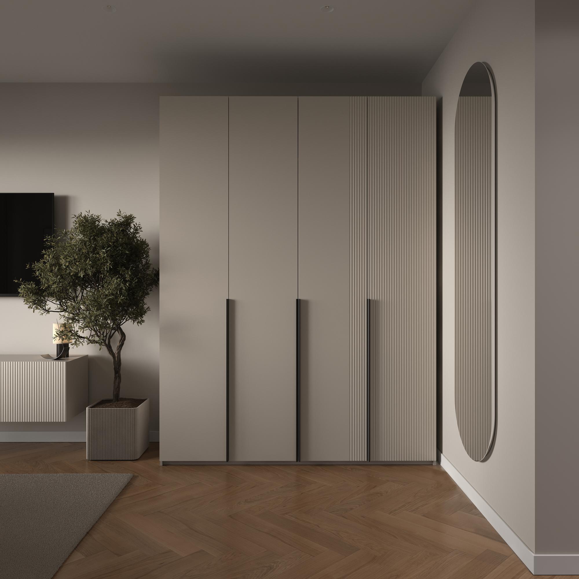 Шкаф Напольный Шарлотта 180  Кашемир серый/Пудра