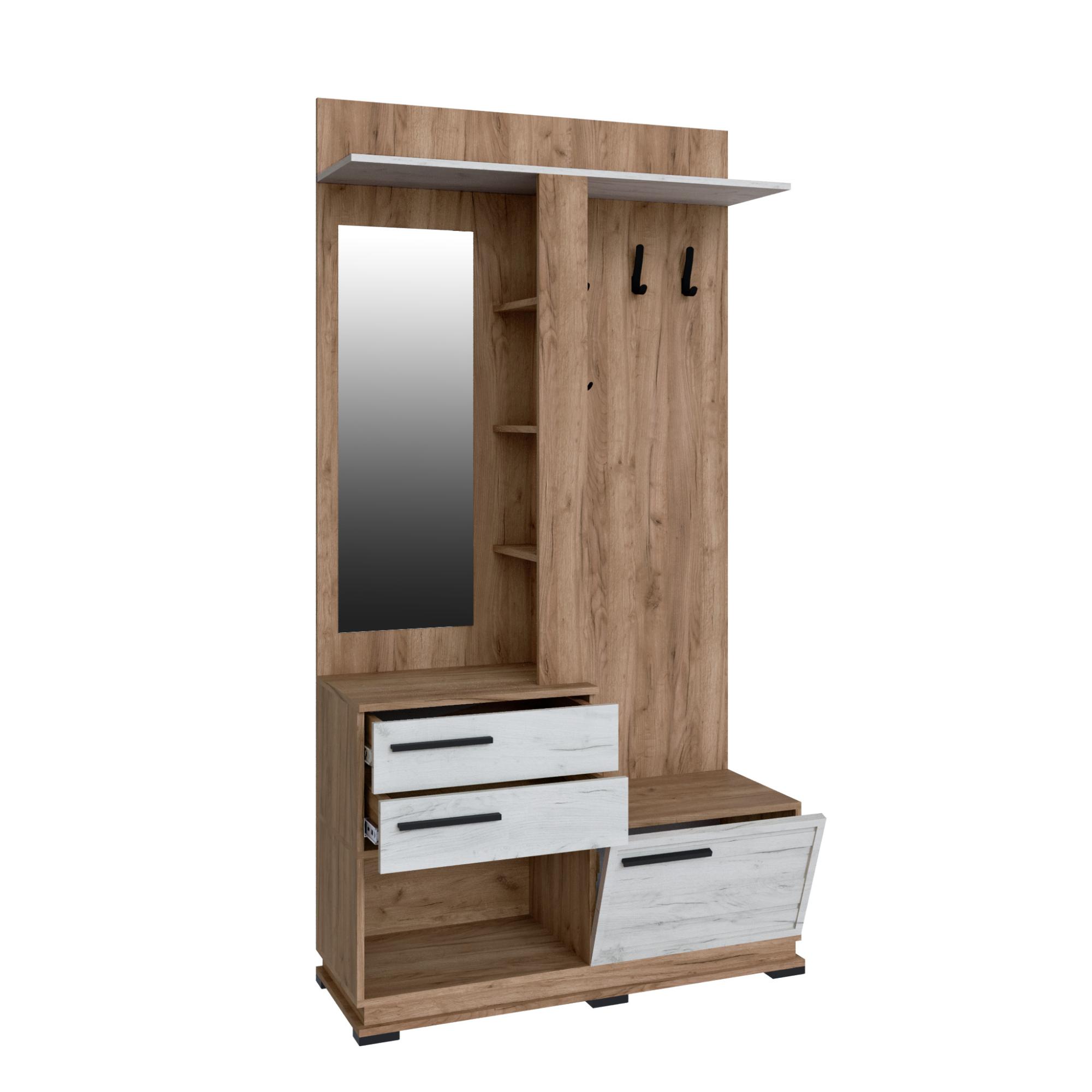 Центральная секция Модена МЦС-30 дуб крафт табачный/дуб крафт белый/венге