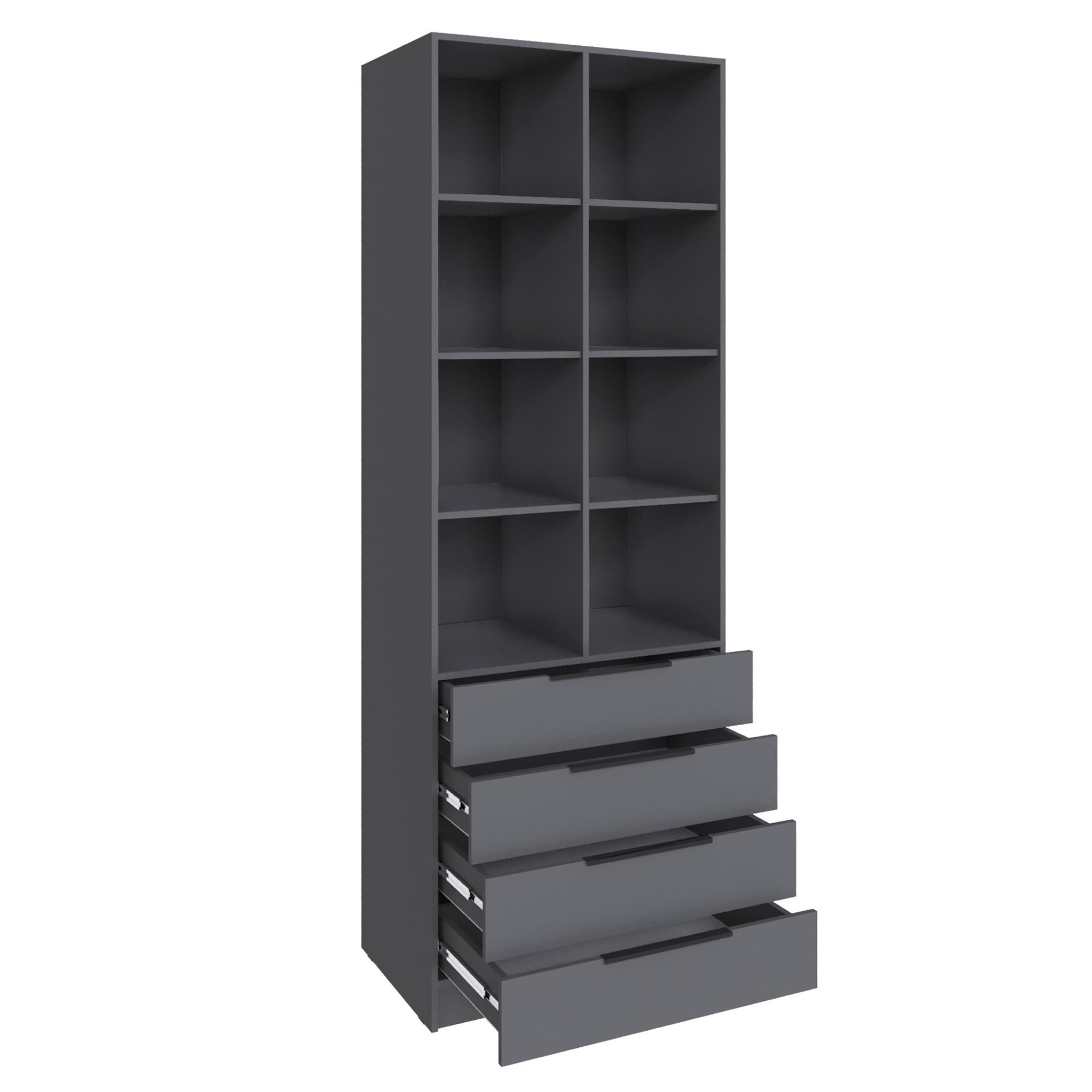Стеллаж Мадрид (0,8) с 4 ящ. графит серый