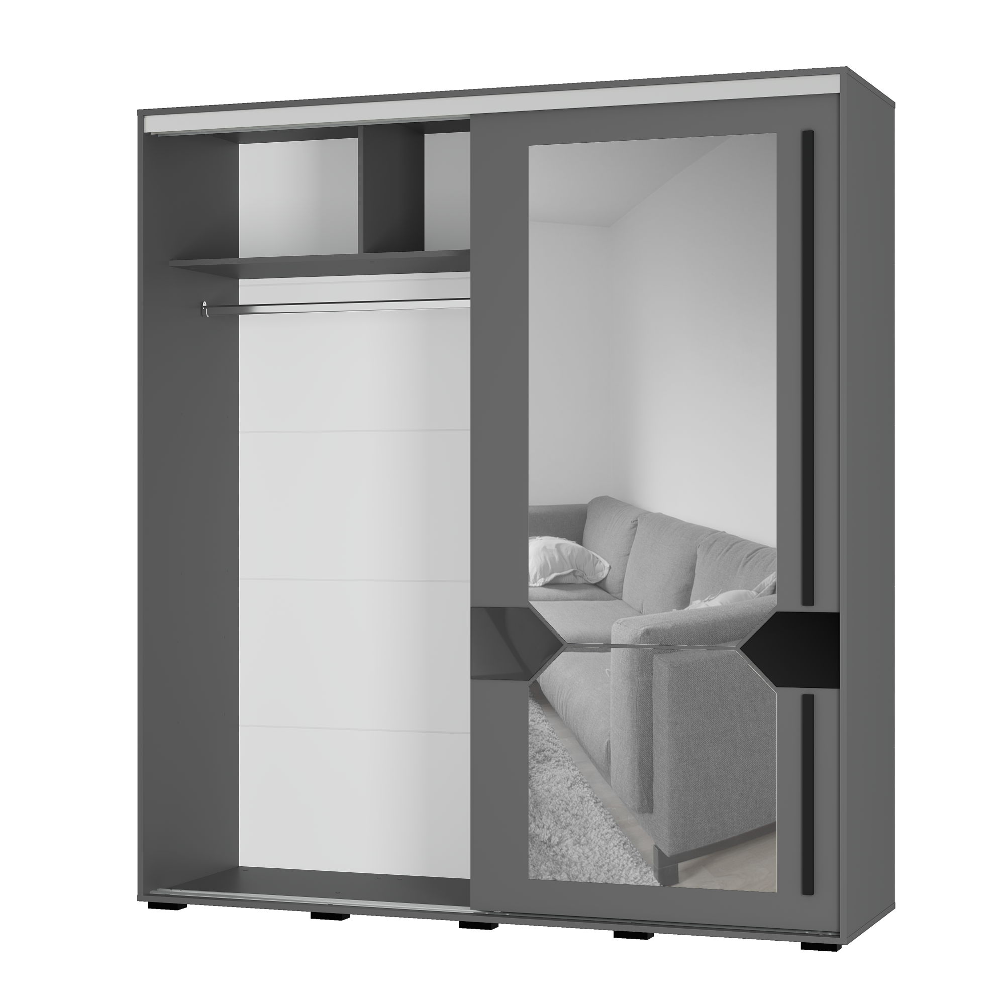 Шкаф-купе "Крафт-9" Графит