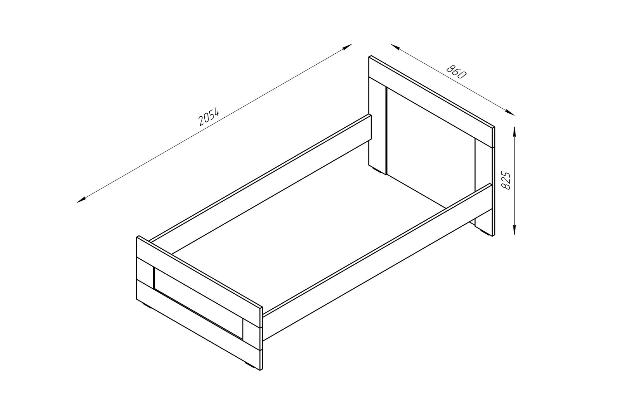 Кровать односпальная Сириус белая