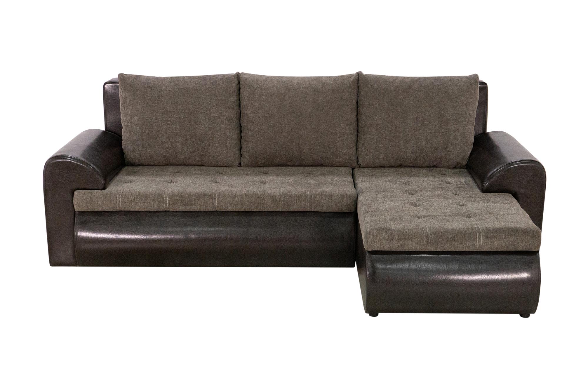 Диван угловой еврокнижка Цезарь коричневый