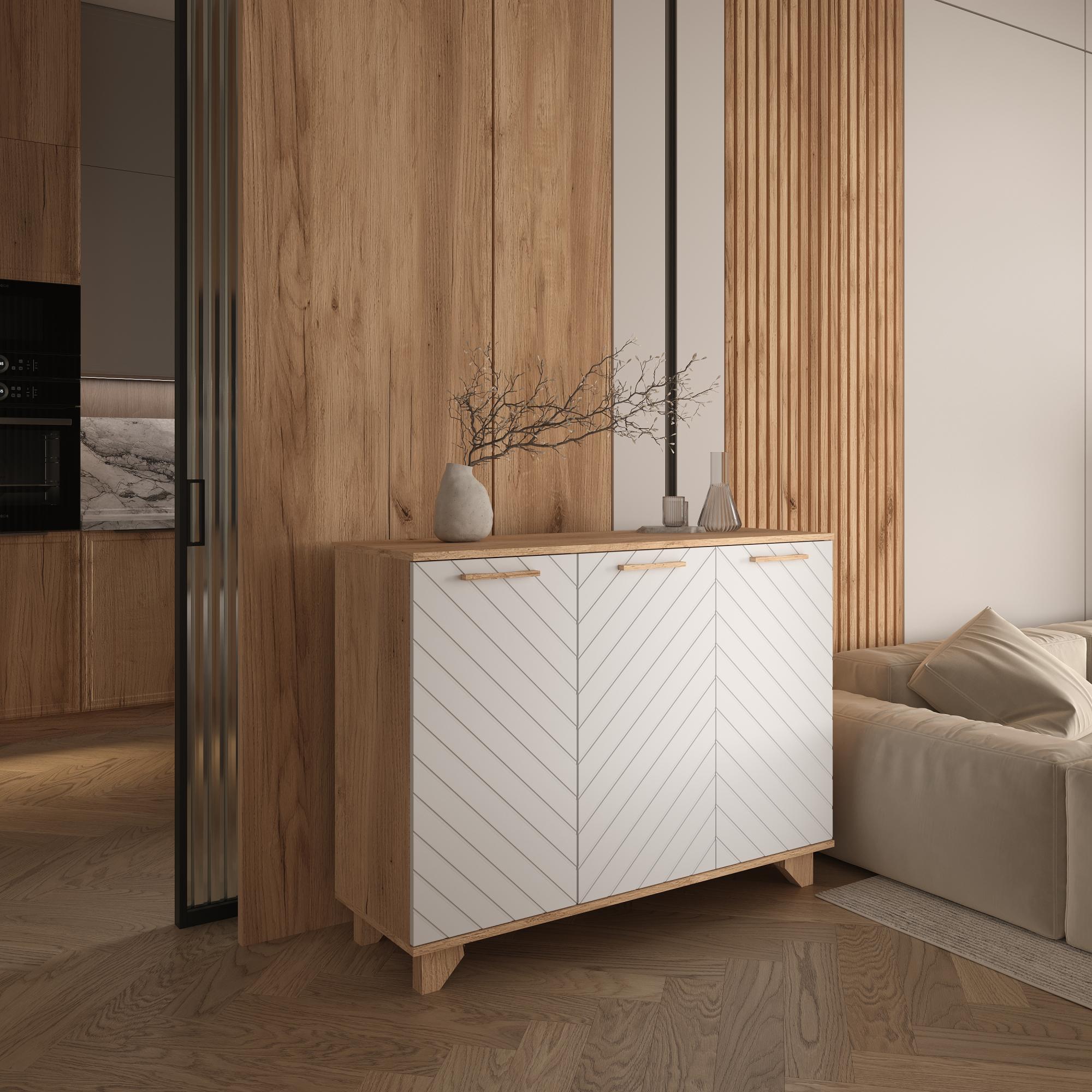 Ньёрд Комод 1200 Дуб вотан/Белый