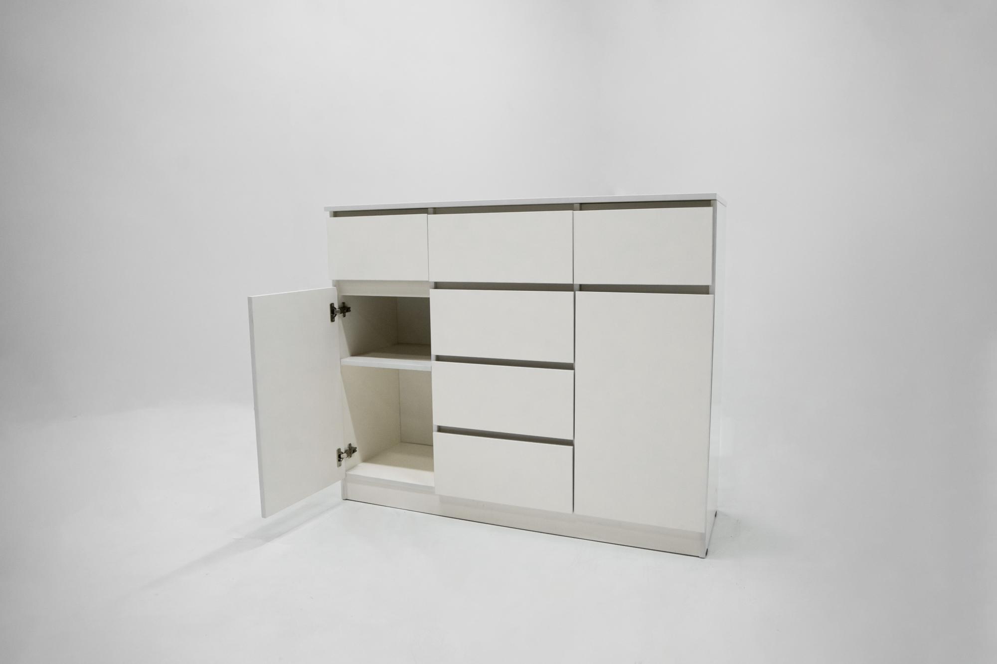 МС Охта Лайт Комод 1200.4 Белый гладкий