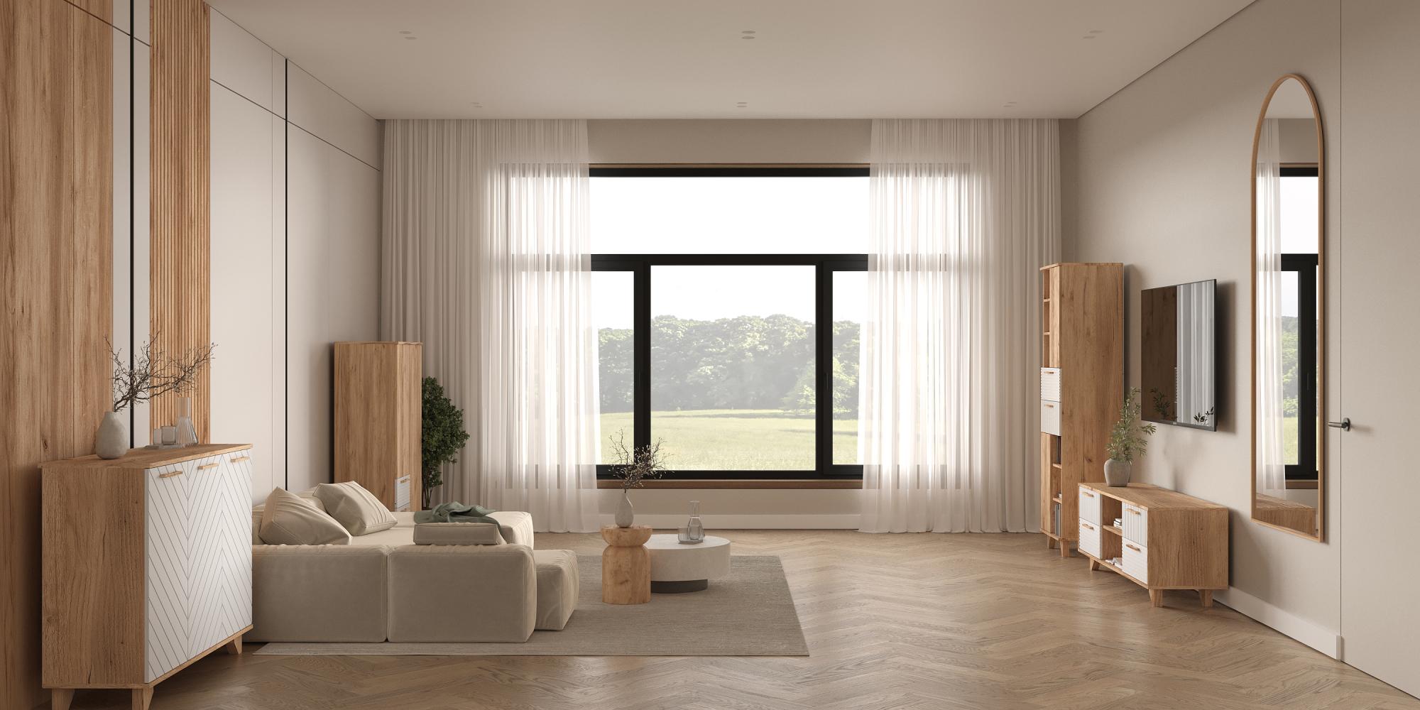 Ньёрд Комод 1200 Дуб вотан/Белый