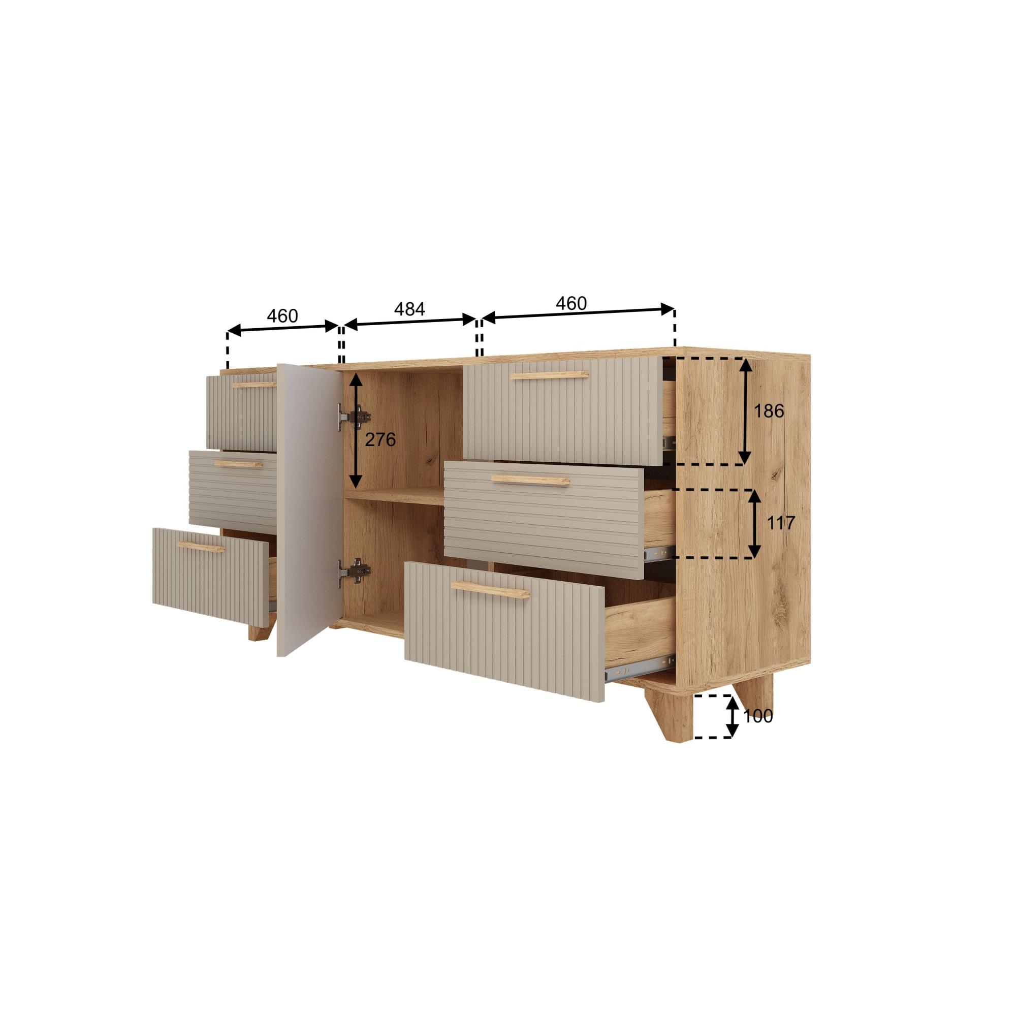 Ньёрд Комод 1,5 Дуб вотан/Ива пепельная