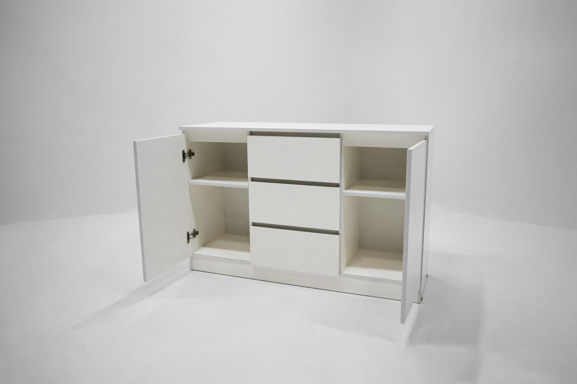 МС Охта Лайт Комод 1200.3 Белый гладкий