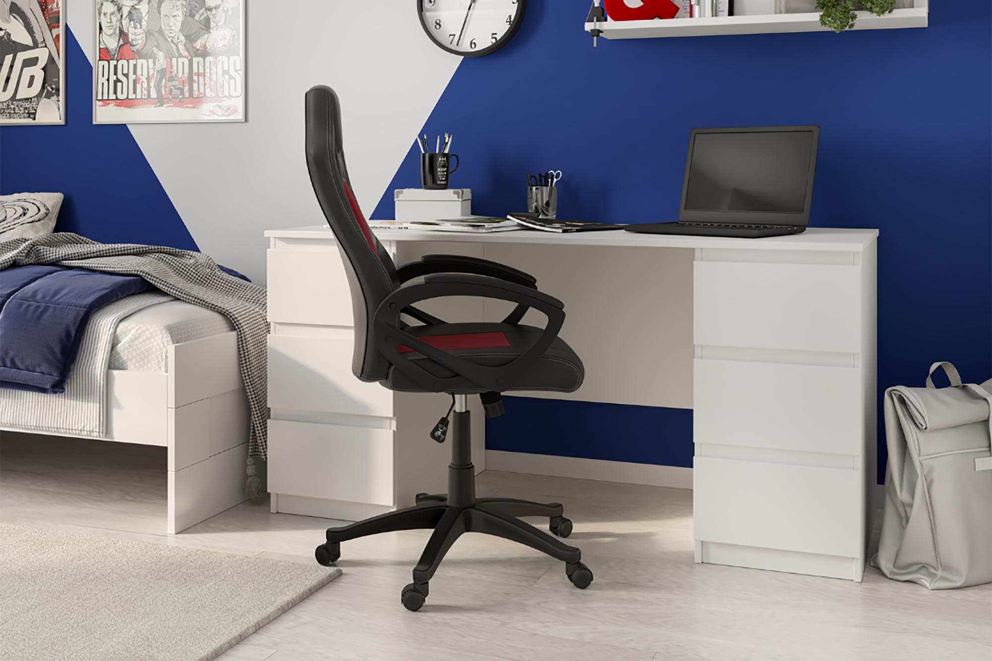 Письменный стол Кастор белый 6 ящиков