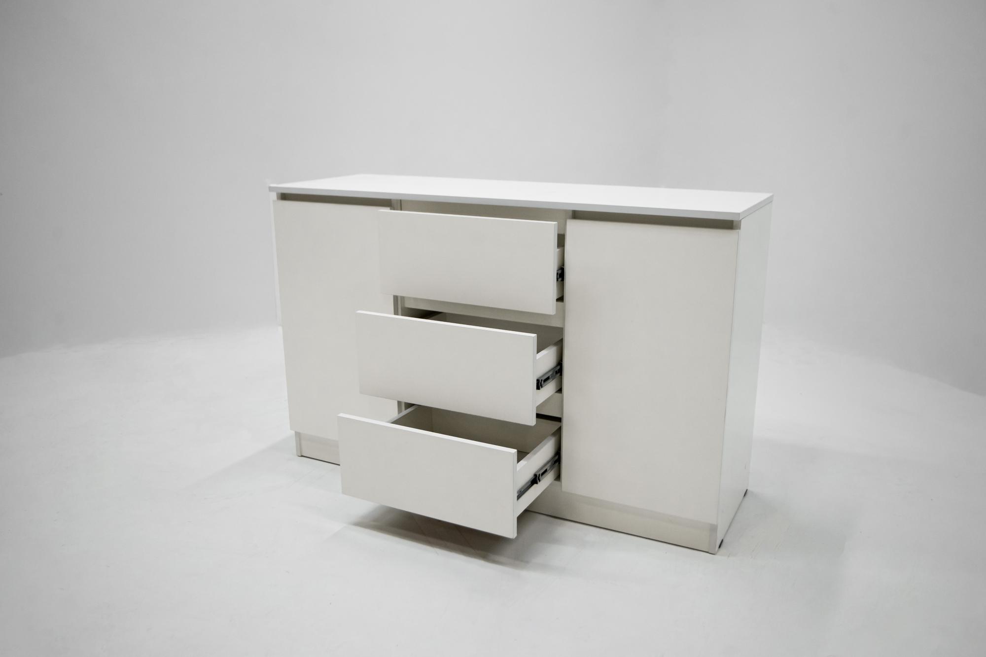 МС Охта Лайт Комод 1200.3 Белый гладкий