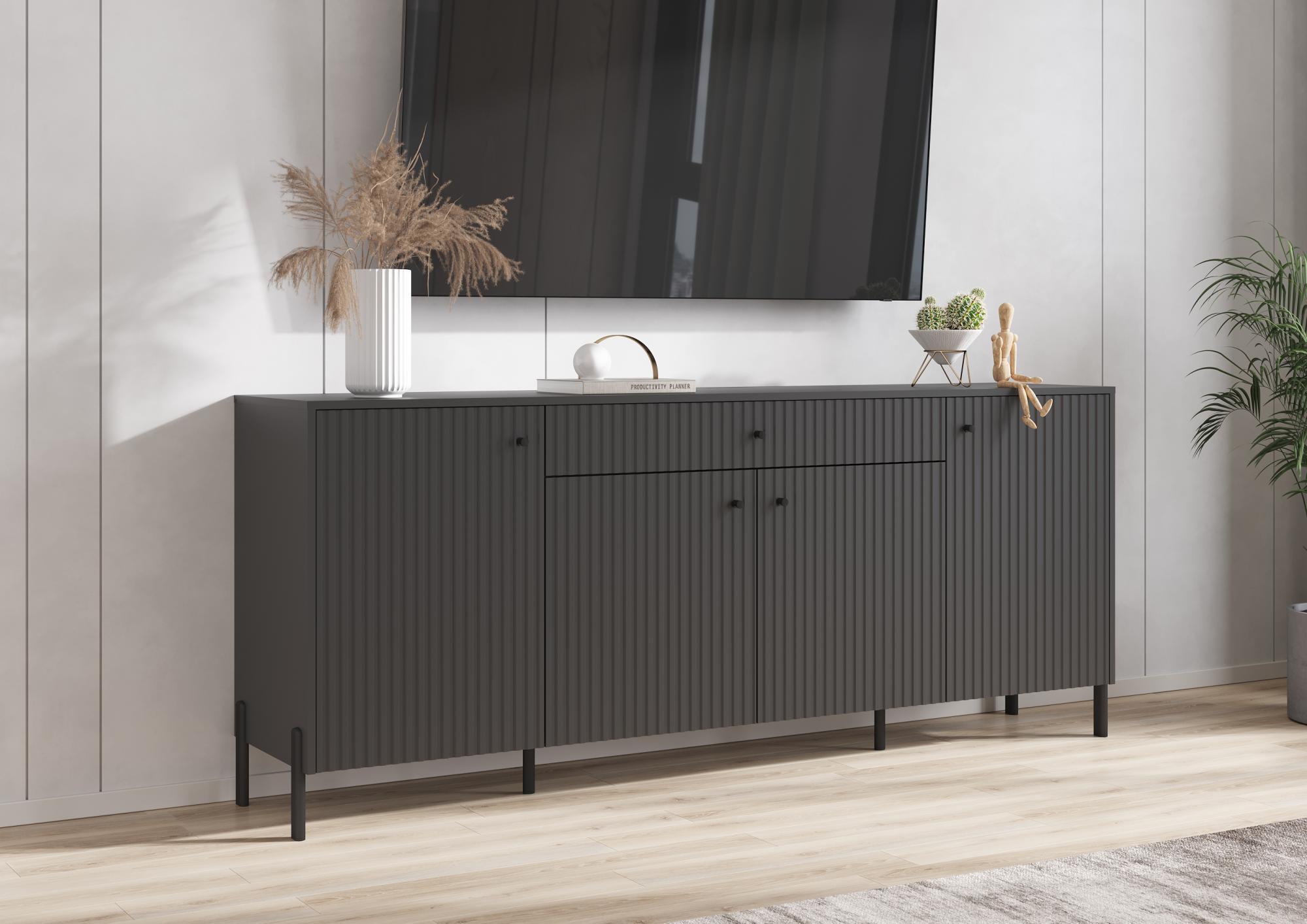 Комод Оливия (металл), Графит, Графит Софт