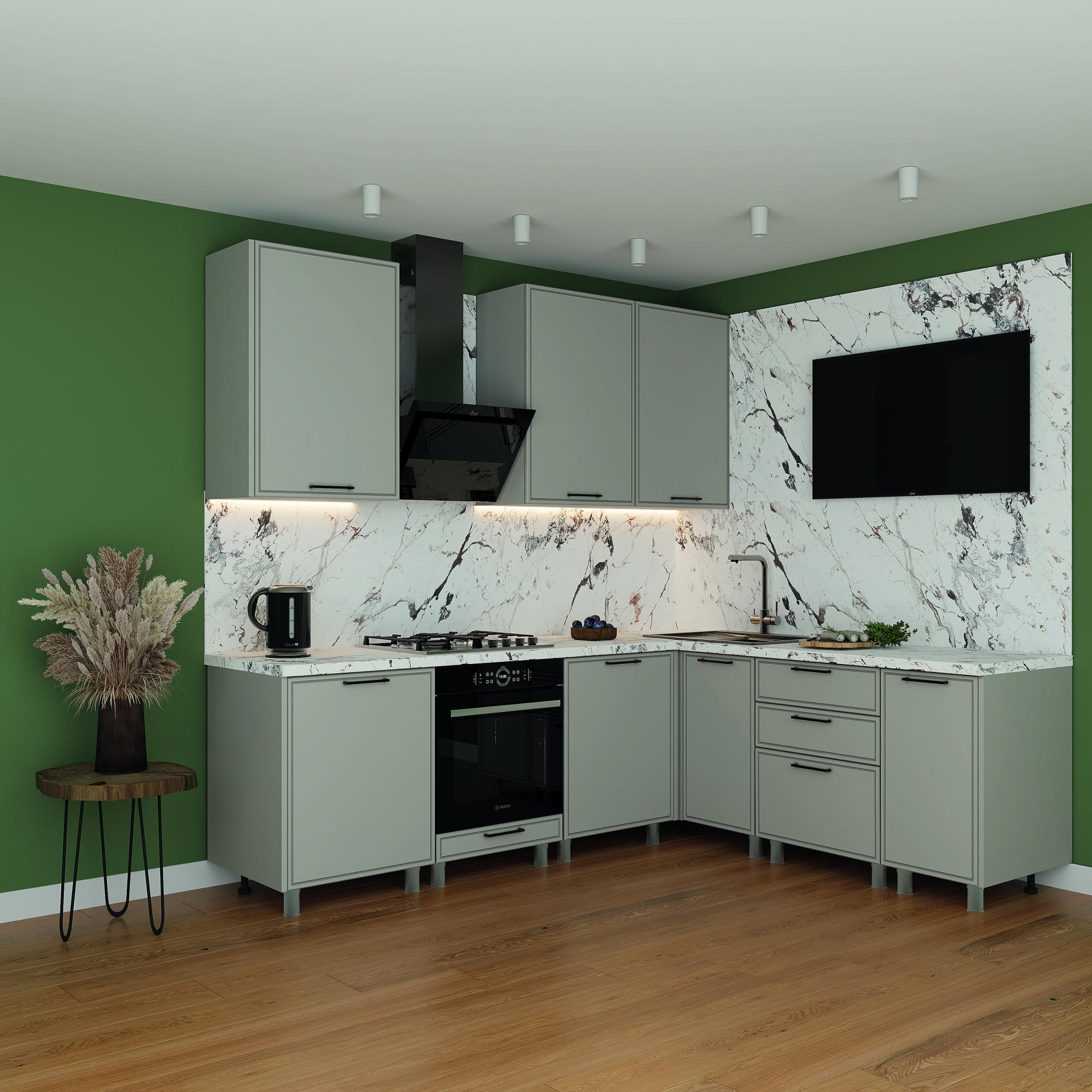 МК Аленушка Н 400 Магнолия Керамика,скоба черный (со столешницей)