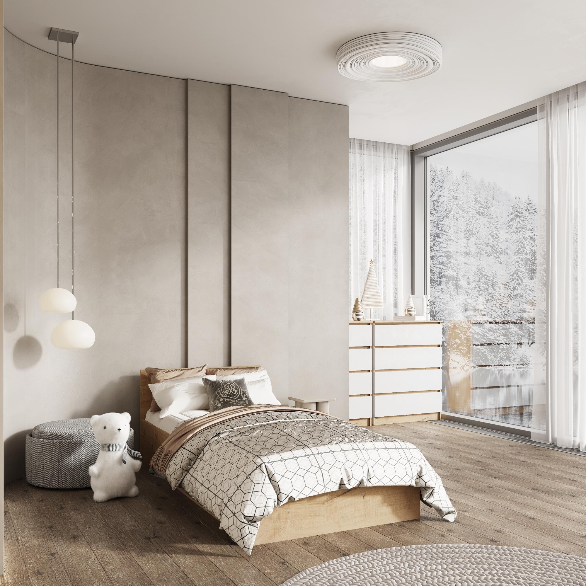 МС Охта Лайт Комод 1200.8 Дуб ВотанБелый гладкий